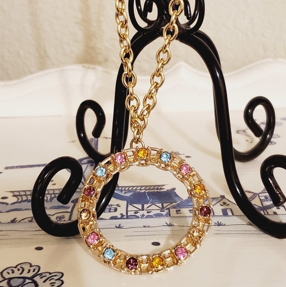 Sarah Coventry vintage circle pendant necklace - Picture 7 of 8